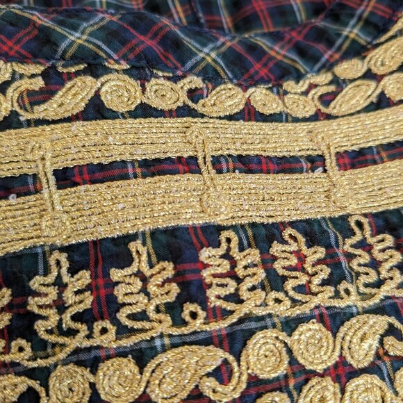 ⭐ J. Crew Plaid Peasant Popover Blouse size Small - Picture 15 of 16